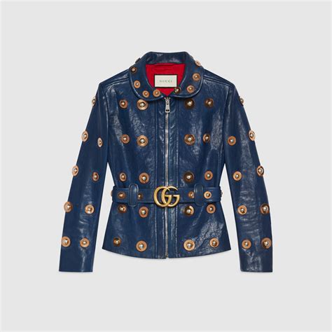 gucci giacca pelle donna ricamata|Gucci Giacca In Pelle .